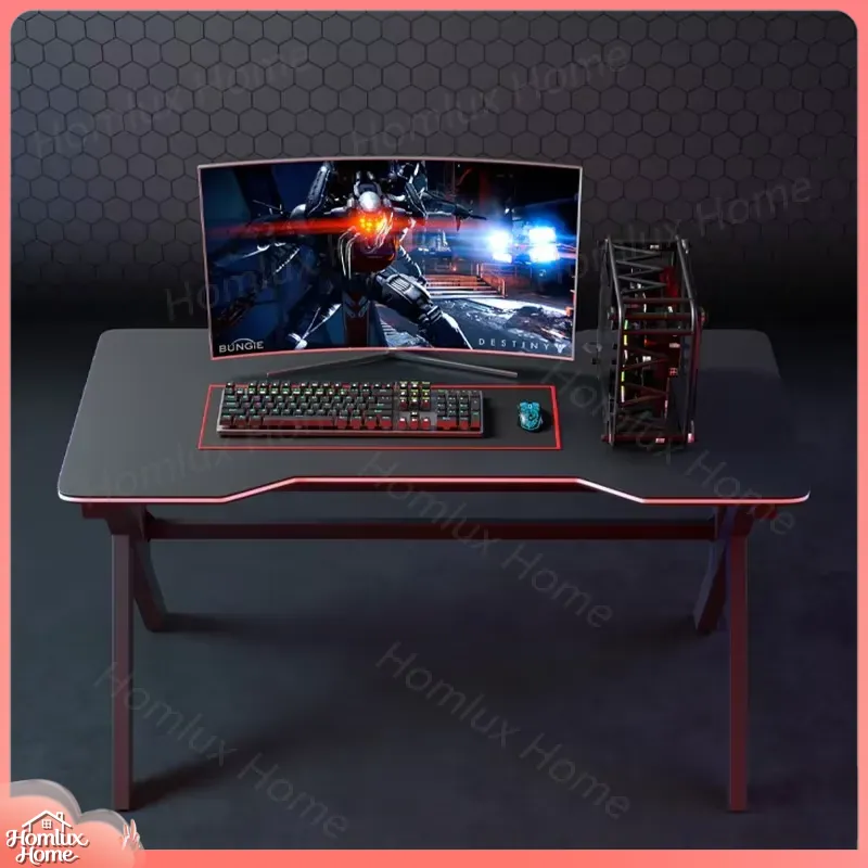 Desk Setup L Shaped - K-förmiger Verstellbarer Gaming-Schreibtisch mit LED RGB-Beleuchtung